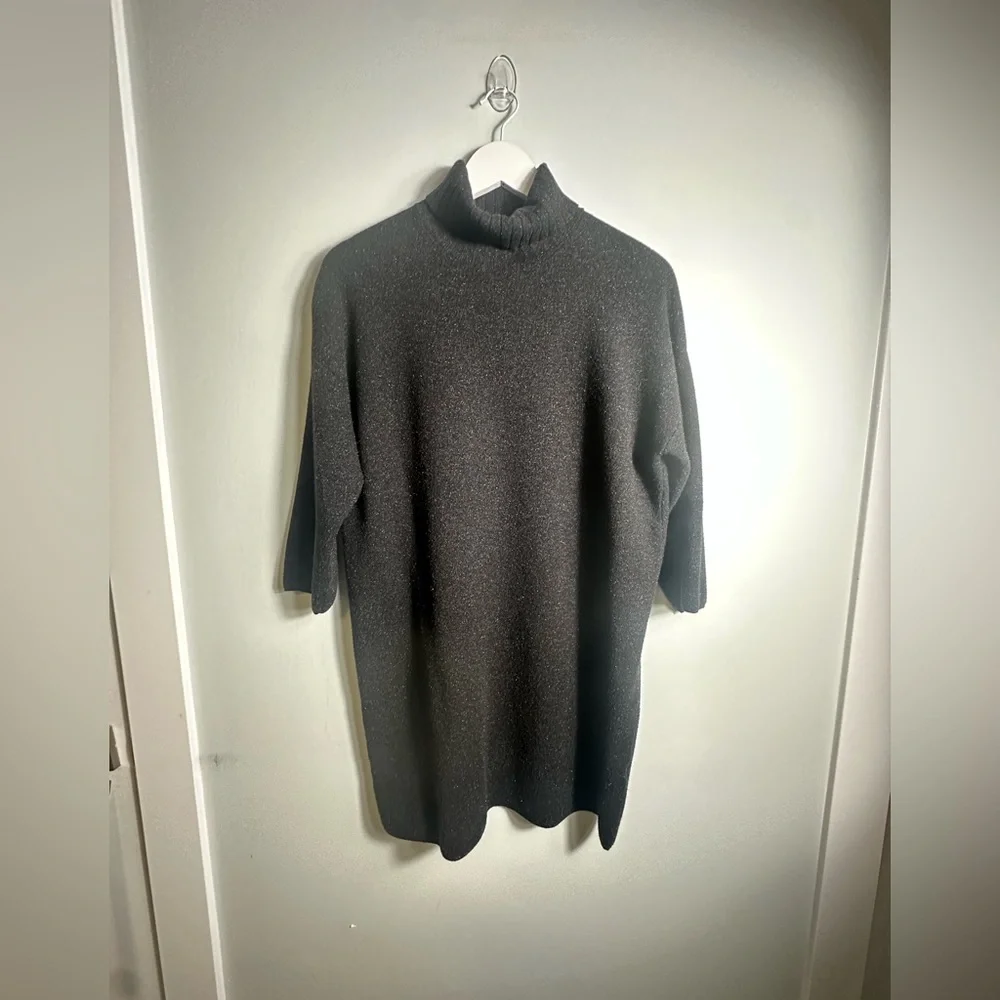 Pomander Place Vivianne Black Sweater Turtleneck Dress Size Medium - Picture 9 of 17
